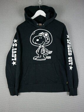 Levi's x Charley Brown Peanuts Snoopy Black Pullover Cotton Hoodie Medium